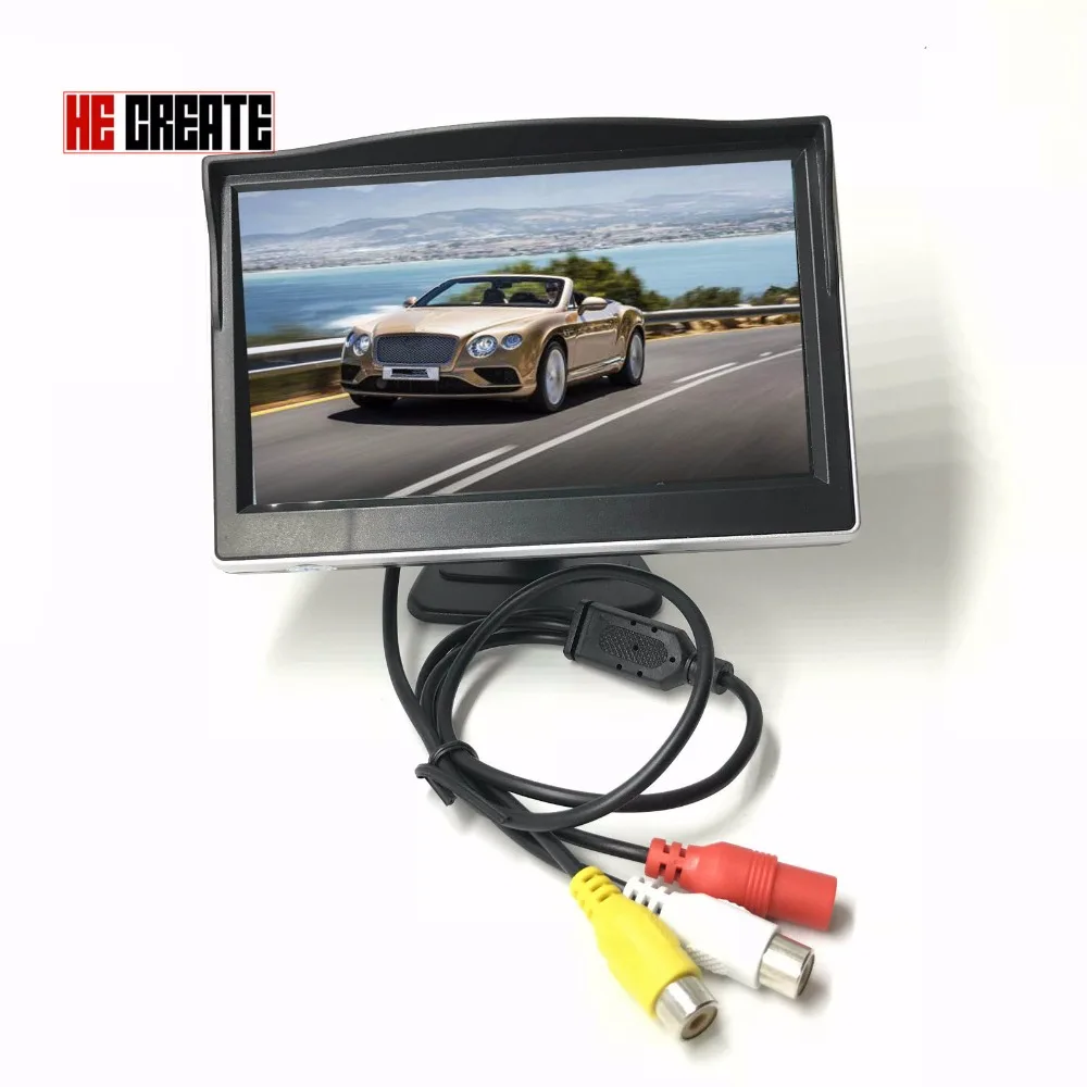 HE CREATE 5 Inch Car TFT Color LCD 640X480 Rear View Monitor Digital Screen Display Support