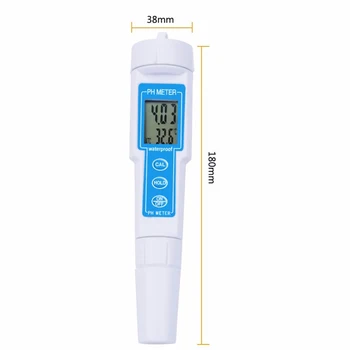 

1pc Waterproof PH Pen Meter Protable Digital PH Tester for Aquarium Pool Water Wine Urine Laboratory Automatic Calibration