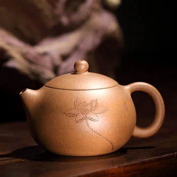 

Yixing Li Xiaolu pure handmade teapot, purple sand pot, gold, old Duan, clay lotus, beauty pot