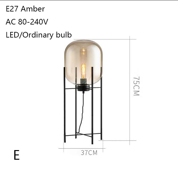 Современный европейский стиль уникальный, стеклянный пол свет E27 220 V светодиодный Роскошный блеск Торшер для спальни гостиной прихожей для кабинета отеля - Цвет абажура: E