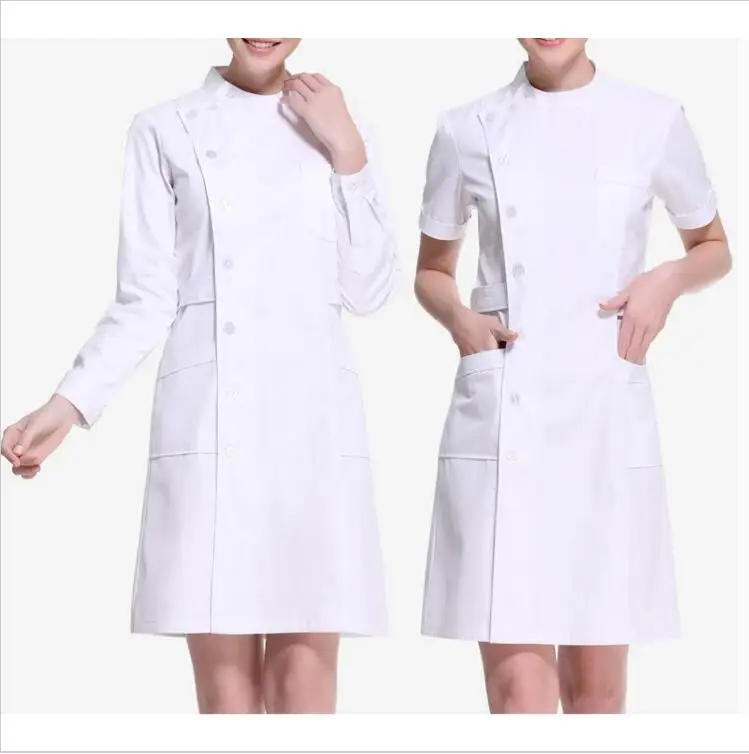 Новые женские медицинские халаты доктор униформа для медсестер уход скраб комбинезон короткий/длинный Pharmist Спецодежда