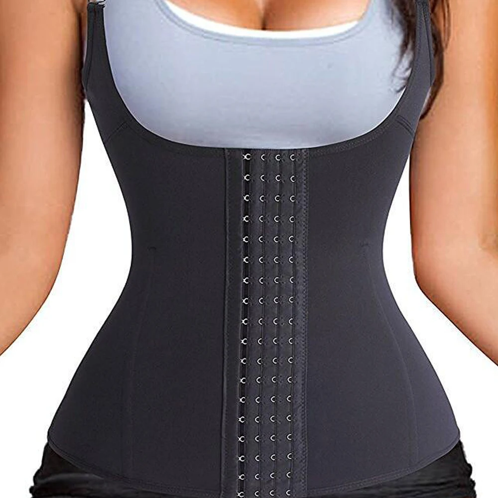Flash Deal Woman Slim Body Shaper Shaped Underwear Bodybuilding Fat Three-Breasted Buckle Shapewear Weight Loss Waist Trainer Top Vest 3