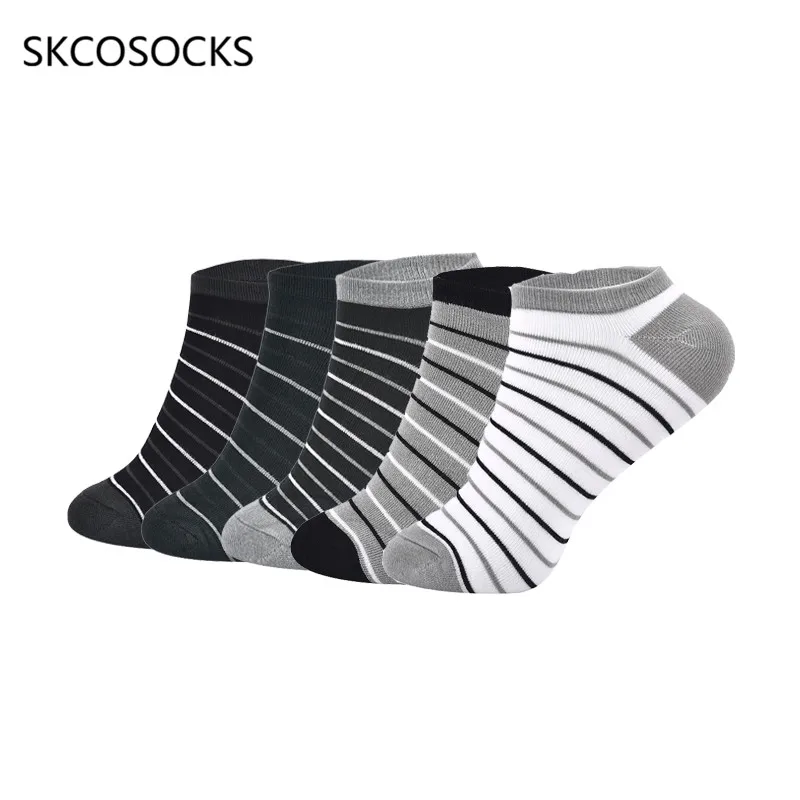 SKCOSOCKS Для мужчин носки из бамбукового волокна бренд Полосатый Повседневное Бизнес антибактериальный дезодорант дышащие мужские