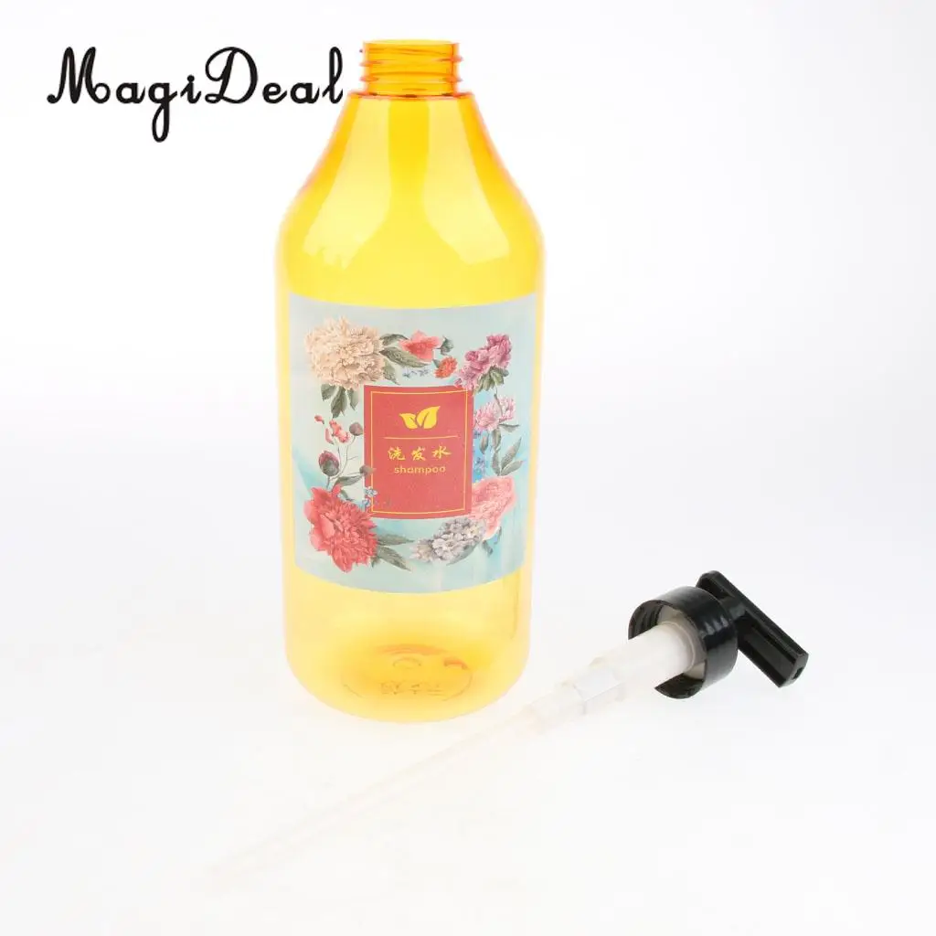 Pack of 6 1000ml Refillable Pump Bottle Empty Shampoo Dispensing Container Suit for Home or Travel