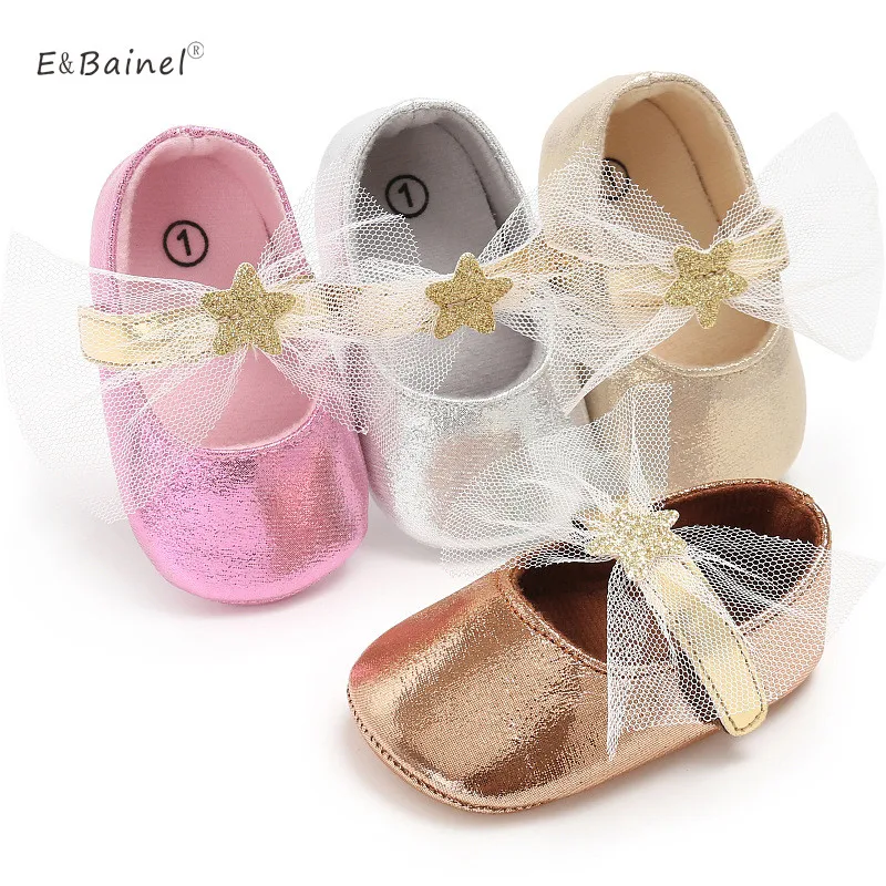 

Fashion Bling Princess Baby Shoes Lace Star Infant First Walkers Soft Bottom Toddler Girl Shoes Gold Pink Silver Gold