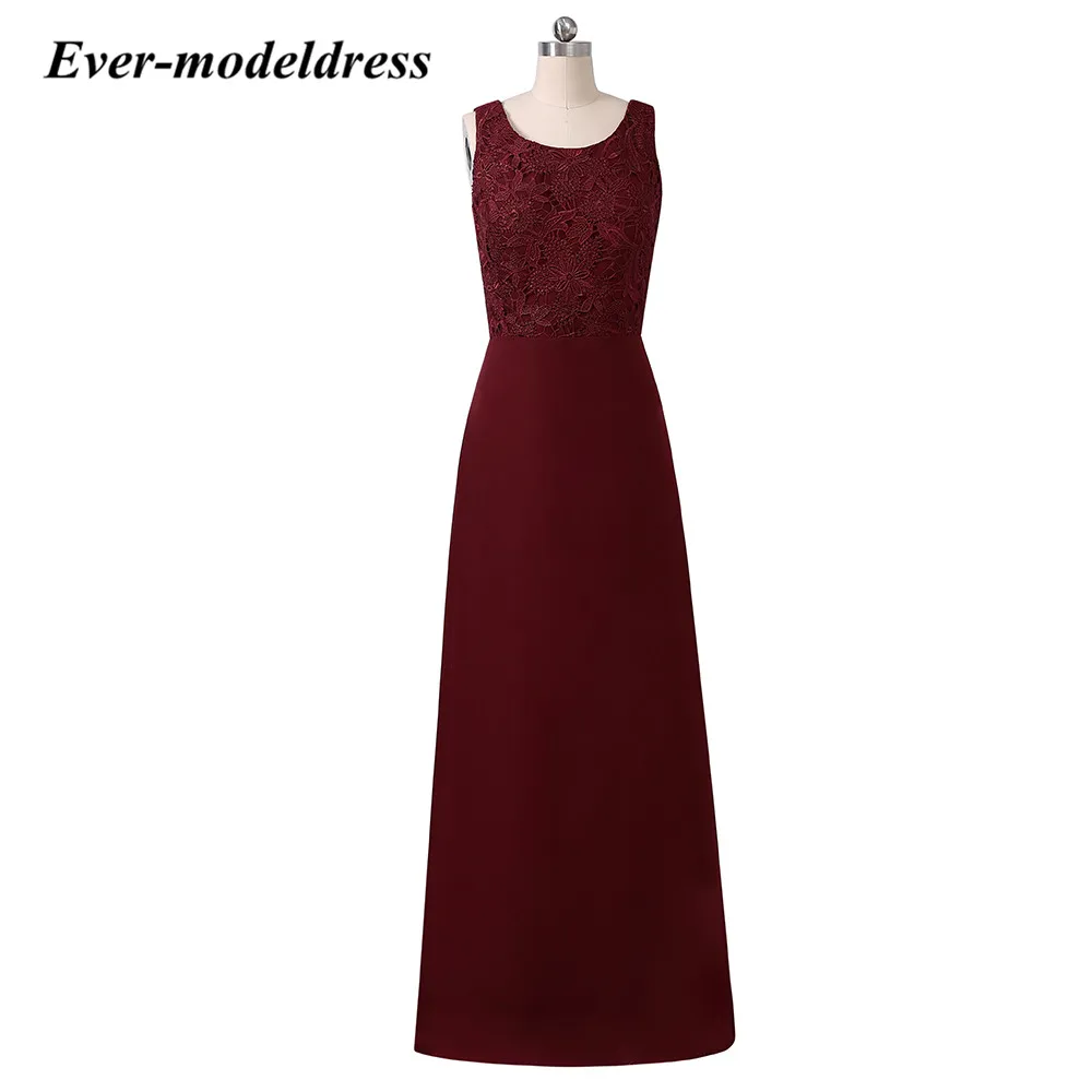 

Modest Burgundy Beach Bridesmaid Dresses for wedding party robe demoiselle d'honneur Real Photo Dress Cheap Customized