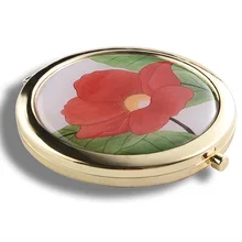 Персонализированные золото компактное зеркало дамы Для женщин карманное зеркало для макияжа для кошелька складное компактное зеркало персонализированный логотип подарок