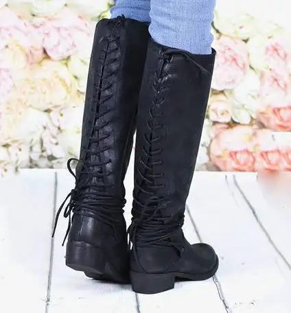 

Classics Fashion Cowboy Long Boots for Women Round Toe Ankle Autumn Winter Goth Boots Med Square Heel Shoes