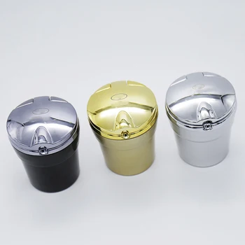 

QHCP Car Ashtray Portable Vehicle LED Light ABS Cigarette Smokeless Cylinder Cup Holder For Subaru Forester Outback XV Legacy