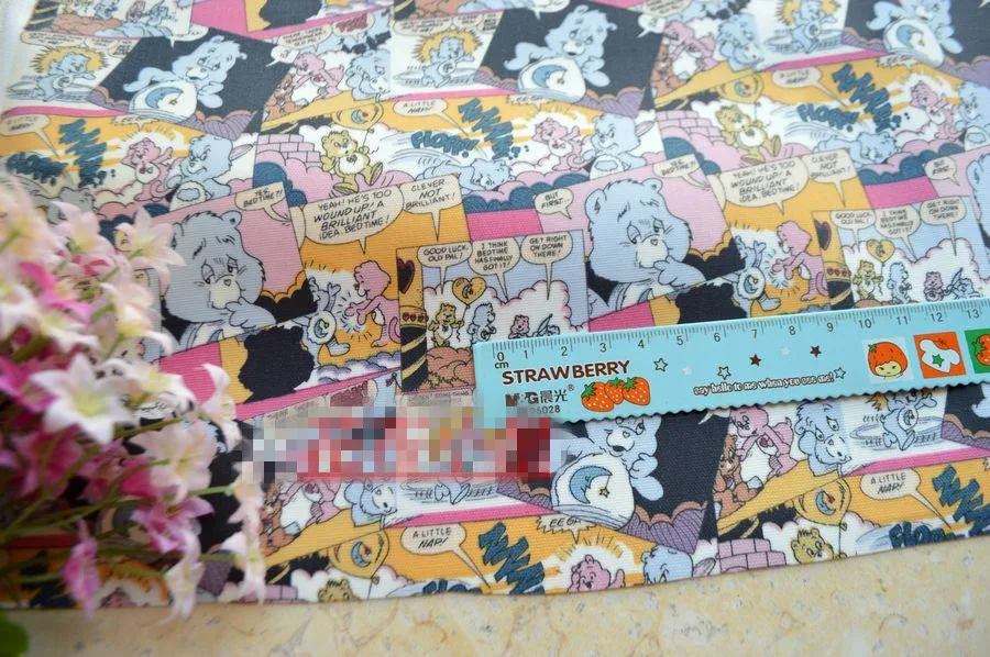 

110*50cm carebears Bear Care Bears pvc cotton fabrics waterproof Oxford cloth for patchwork DIY Sewing Tablecloth bag raincoat