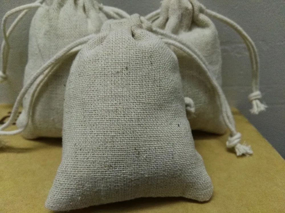 

free shipping 25pcs 12*15cm overlocked linen jewelry bag small drawstring bag custom gift pouch for nacklace coffee Packaging