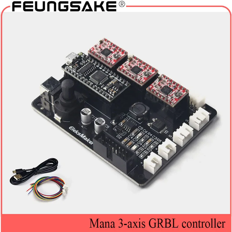  EleksMaker Puerto USB CNC 3 ejes 2 fases 4 alambre paso a paso Motor controlador placa base para DI