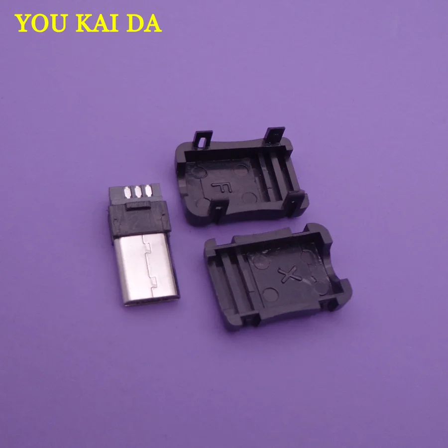 20 шт./партия 3 в 1 для сварки Micro Мужской USB длинный штекер, черный цвет, сварочный длинный Micro USB штекер язык 8 мм