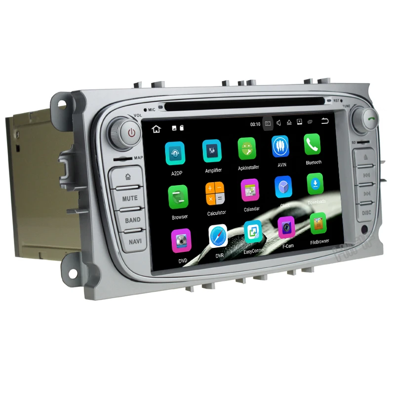 Discount 4+32GB 2 din Android 8.0 Octa Core Car DVD Player GPS Navi for Ford Focus Galaxy with Audio Radio Stereo wifi Head Unit 1024*600 4