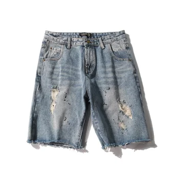 

Mens Denim Shorts Short Hole Fashion casual hole Jeans Shorts Men Short Size M-2XL