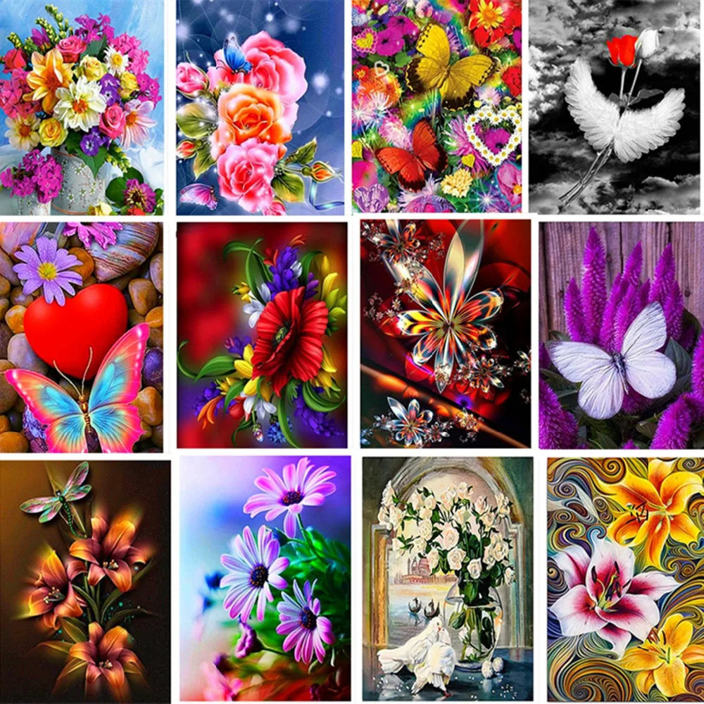 Diamond painting Mosaic DIY Diamonds Embroidery flower bird Paintings