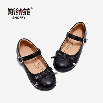 

2019 Autumn Girls Leather Shoes Heart Design Princess Shoes Bowknot Black Silver Wedding Party Dress Shoe For Girls TX519