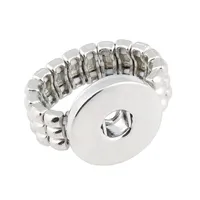 10PCS Wholesale Elastic Snap Ring Jewelry DIY 18mm Metal Snaps Button Ring For Women Fashion Jewelry 2