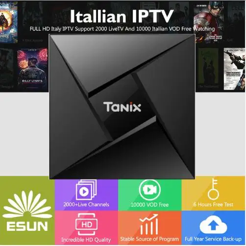 

1 Year LuckyTV Italy IPTV Tanix TX9 Pro Android 7.1 TV Box Amlogic S912 Set top Box 3G/32G Bluetooth 4.1 20000+Italy movies
