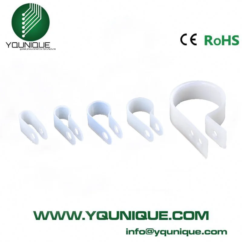 

1000pcs 6.4mm 1/4" Nylon White Cable Hose P Clamp Clips C R