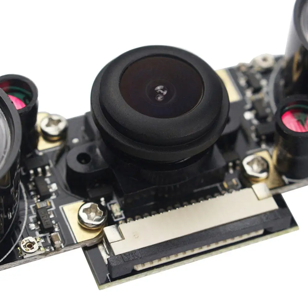 

AMZDEAL Camera Module Fisheye Camera adjustable Focus 130 degree Wide Angle Night Vision Camera Cams For Raspberry Pi2/3/B+