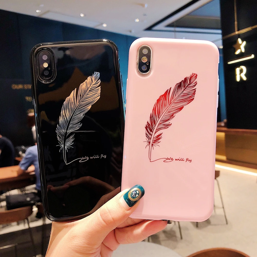 

Cartoon Cute Case For iPhone 7 8 6s 6 s plus iphone 8 8plus Funny Plumage Crown Soft Cover Coque For iPhone XS Max XR X 10 Cases