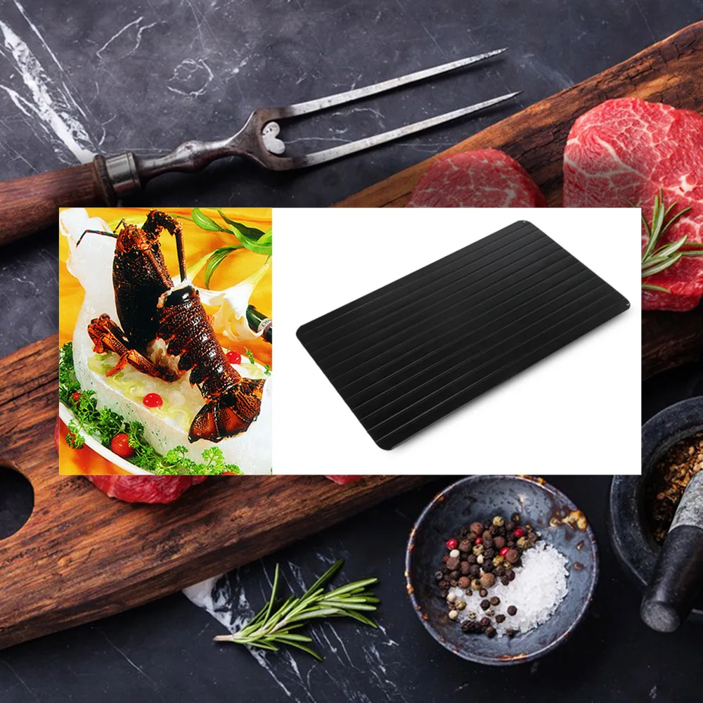 Household Fast Defrosting Tray Aluminum Easy Defrosting Food Meat Fish Tray 10 Mins To Thaw Frozen Food Kitchen Tool