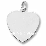 

100pcs a lot rhodium plated heart charm jewelry
