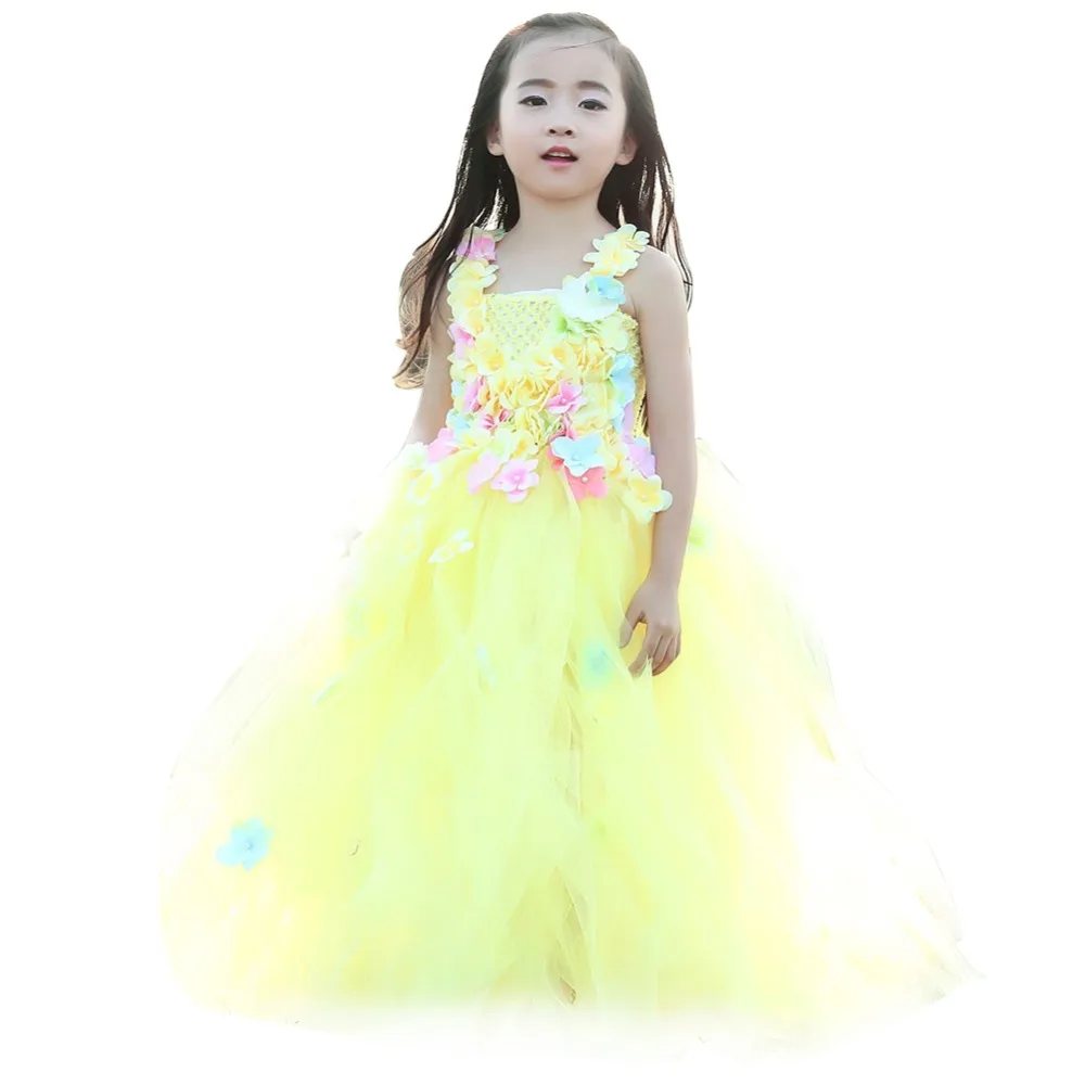 

Flower Fairy Girl Beauty and the Beast Dress for Kids Hydrangea Ankle Length Wedding Girls Dress 12 Age Ball Gown Girls Clothing