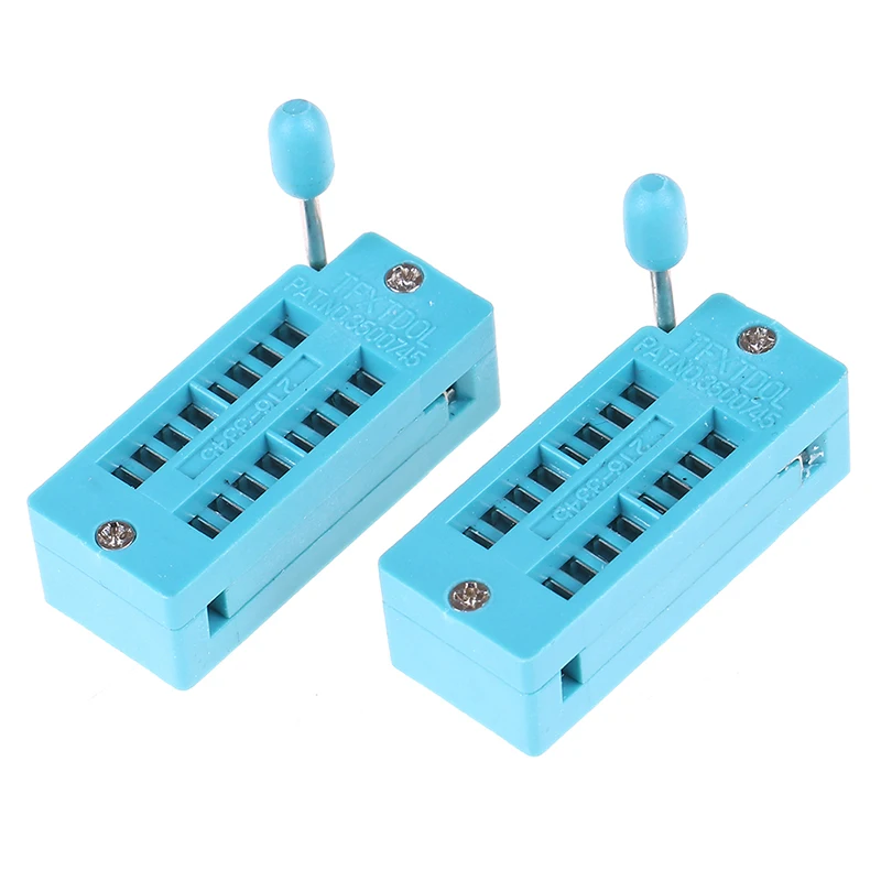 

2pcs/lot 2.54mm Pitch Connector Dip16 Zif Zip Ic Socket 16p Dip Chip Test Adaptor PCB 16 Pin Dip-16 16pin