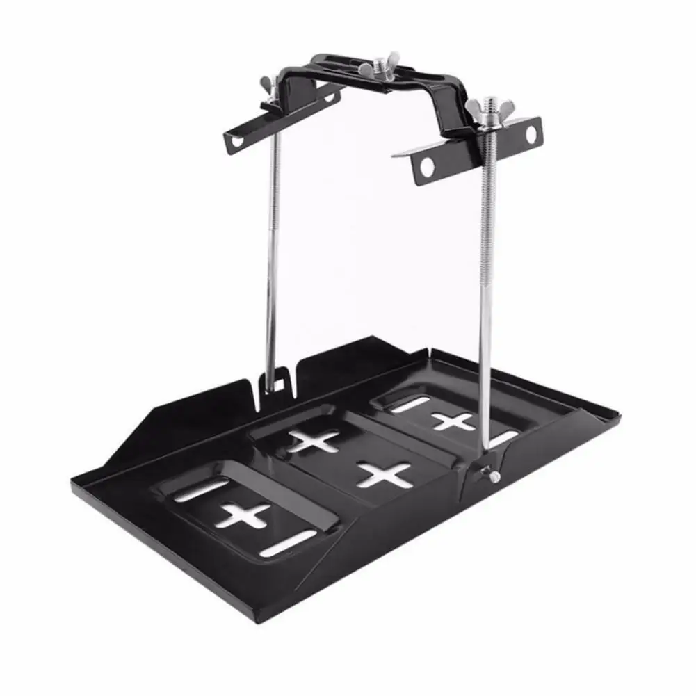 

1pc Car Battery Stabilized Tray Holder+Adjustable Hold Down Clamp Bracket Kit 35.5x 20cm accessories parts for cars
