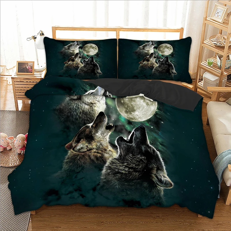 

Wongs bedding 3d wolf duvet cover Bedding set quilt Cover Bed Set 3pcs twin queen king size home textile