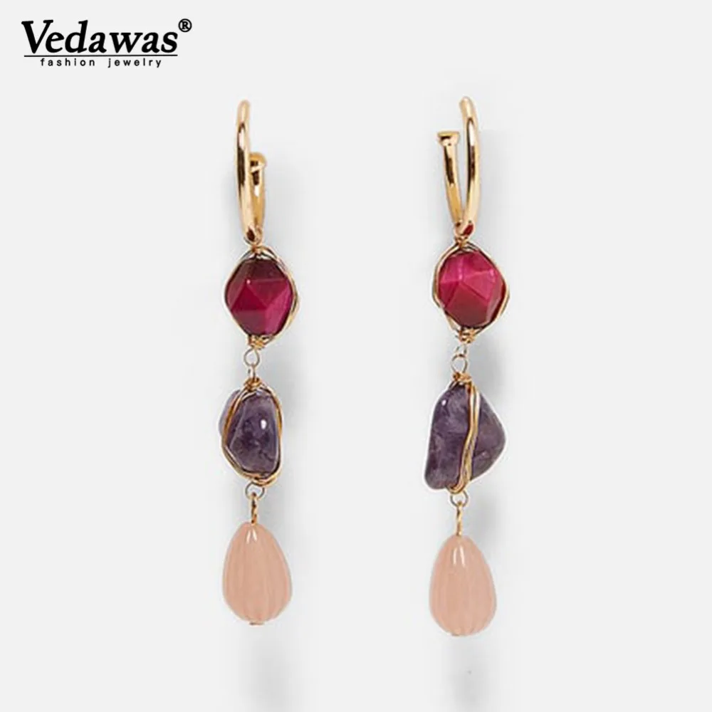 

Vedawas Handmade ZA Earrings for Women Jewelry Rhinestone Statement Boho Drop Dangle Earrings Female Gifts Accessories xg2534