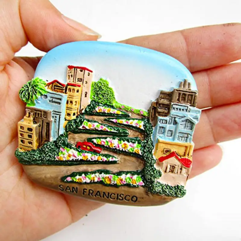 New Resin 3D Fridge Magnet San Francisco London Paris Japan Greece Sydney Bali Souvenir Landscape Fridge Magnet Home Decor#63