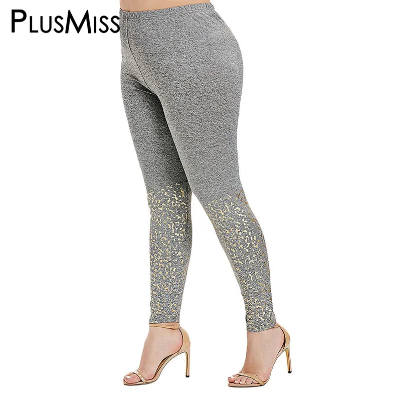 PlusMiss размера плюс XXXXXL Высокая талия узкие леггинсы для девочек Женская одежда