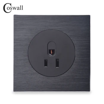 

Coswall Luxurious Black Aluminum Panel 15A US Standard Wall Power Socket Outlet Grounded With Child Protective Lock