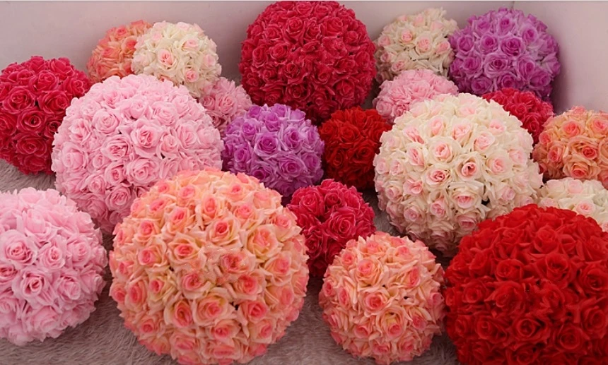 Artificielle Tissu En Soie Rose Fleurs Boule De Noce