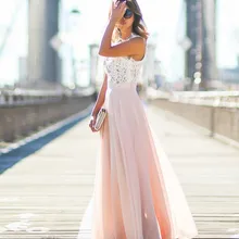 Иллюзионное кружевное платье трапециевидной формы для выпускного вечера, вечернее платье с вырезом и круглым вырезом, контрастные цвета, Белые и розовые платья для выпускного вечера, Vestido De Fiesta