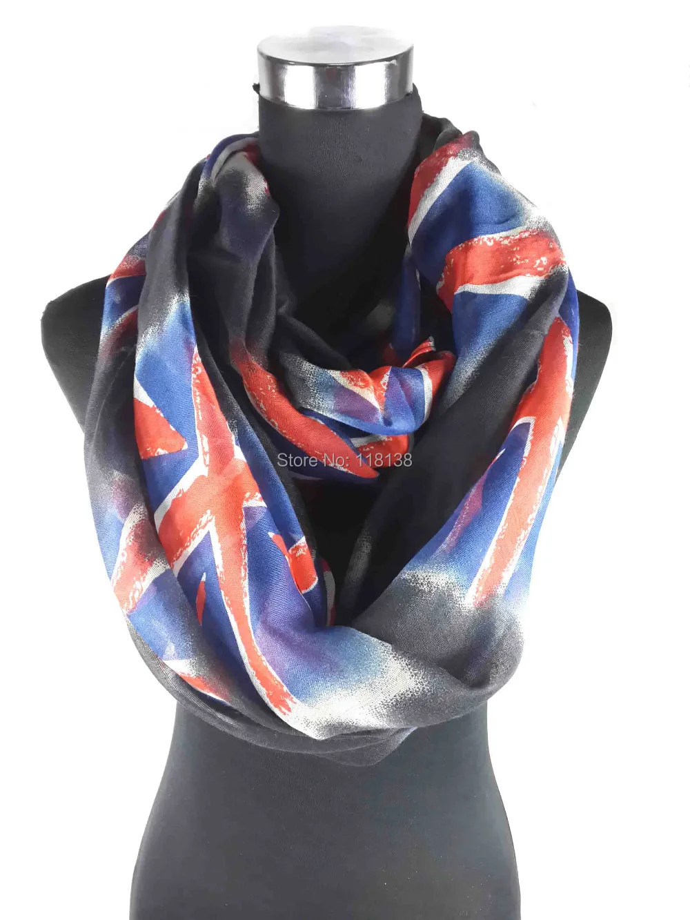 

Union Jack UK English Flag Print Infinity Loop Scarf Snood Scarves Women's Accessories Gift, Free Shipping