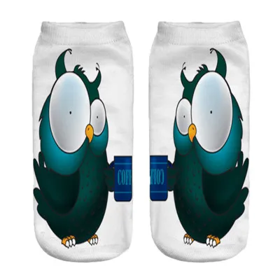 Socks 06 Женские носки, забавные носки с 3D изображением волка, ежика, животных, повседневные низкие носки длиной 19 см - Цвет: Socks 06
