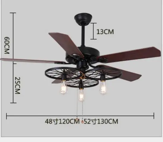 Us 118 75 5 Off American Retro Industrial Style Ceiling Fan With Lights Remote Control Bedroom Ceiling Fans With Lights In Ceiling Fans From Lights