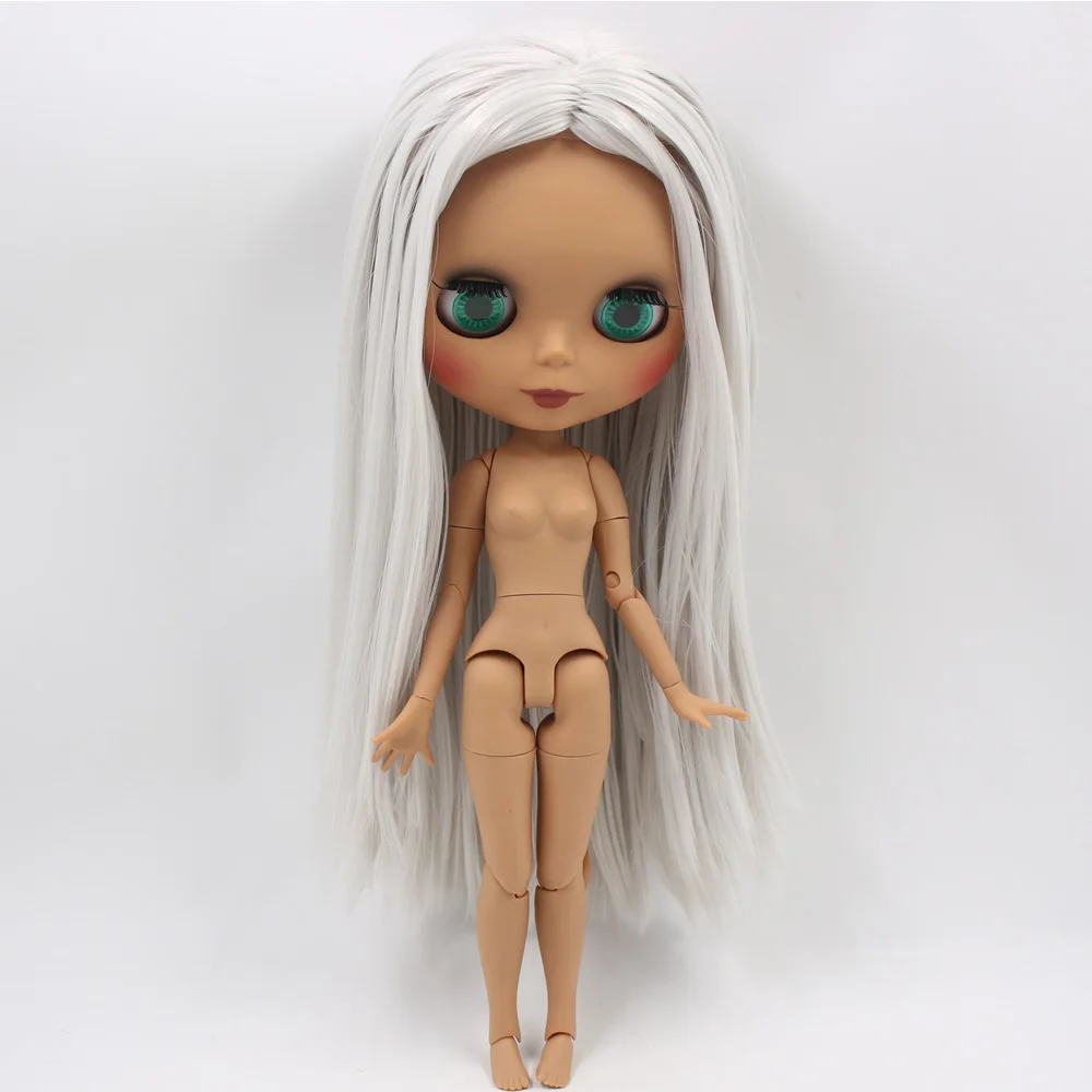 ICY Nude Blyth Custom Doll No. BL1003 серые прямые волосы 1/6 bjd, pullip, licca, jerryberry - Цвет: B nude doll