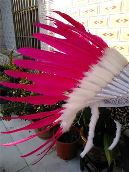 

Hot pink feather Headdress feather hat headpiece headband for party hat event costumes
