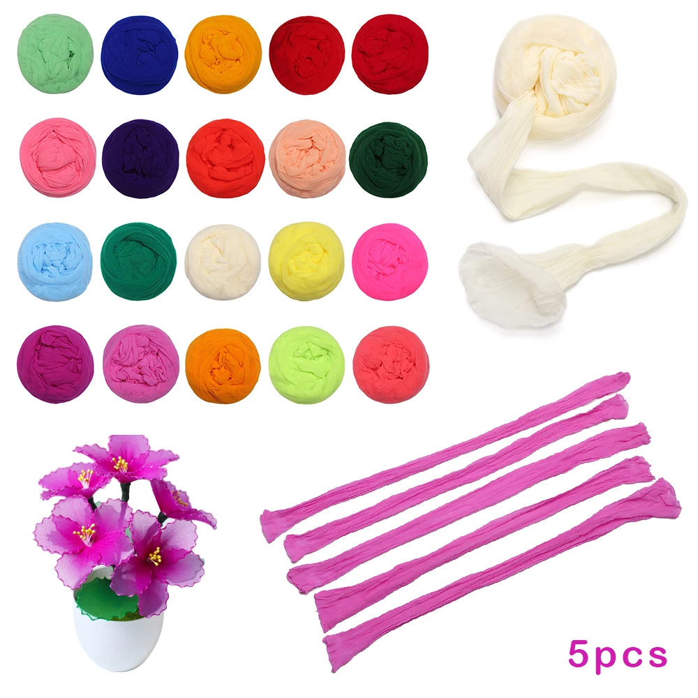 

Fashion 5PCS Multicolor Handmade Wreath Party Nylon Stocking Artificial Flower Accessory Tensile Silk Screen Home Decor