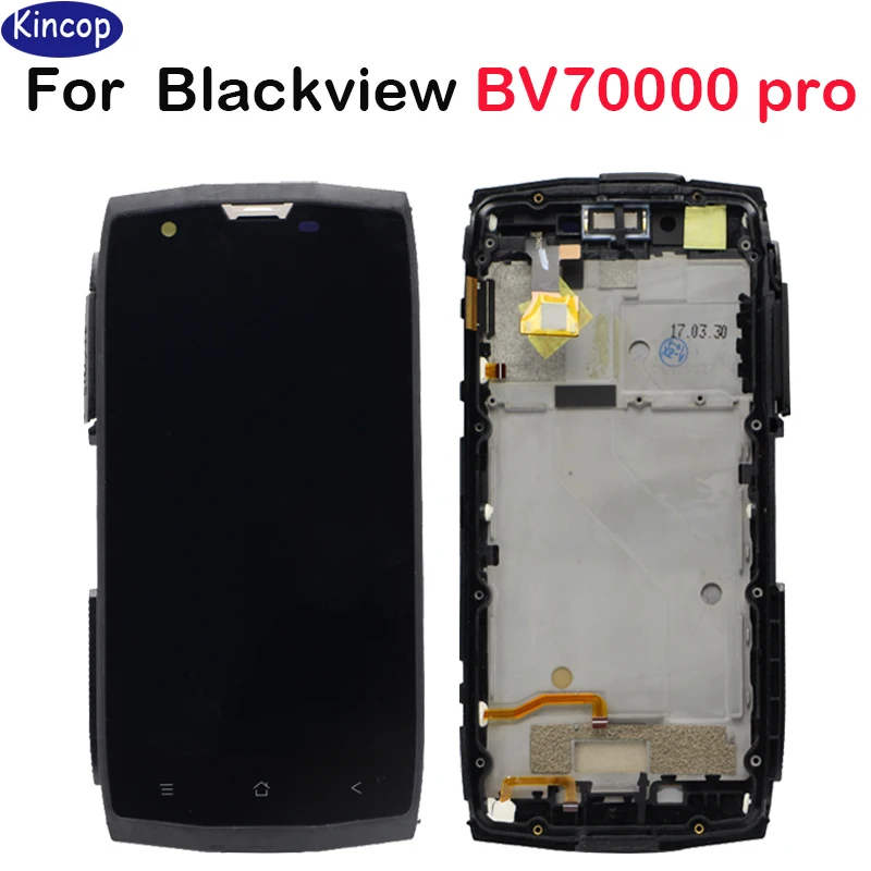 

lcd display for Black BV7000 BV7000 pro lcd display+touch screen Assembly 100% Screen with frame replacement for BV7000 display