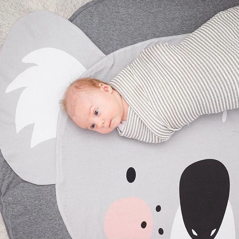 Детские игровые коврики Koala, мягкие хлопковые коврики для игр, коврик для альпинизма, мягкий спальный коврик для младенцев, шерстяное одеяло, подушка для комнаты с рисунком коала