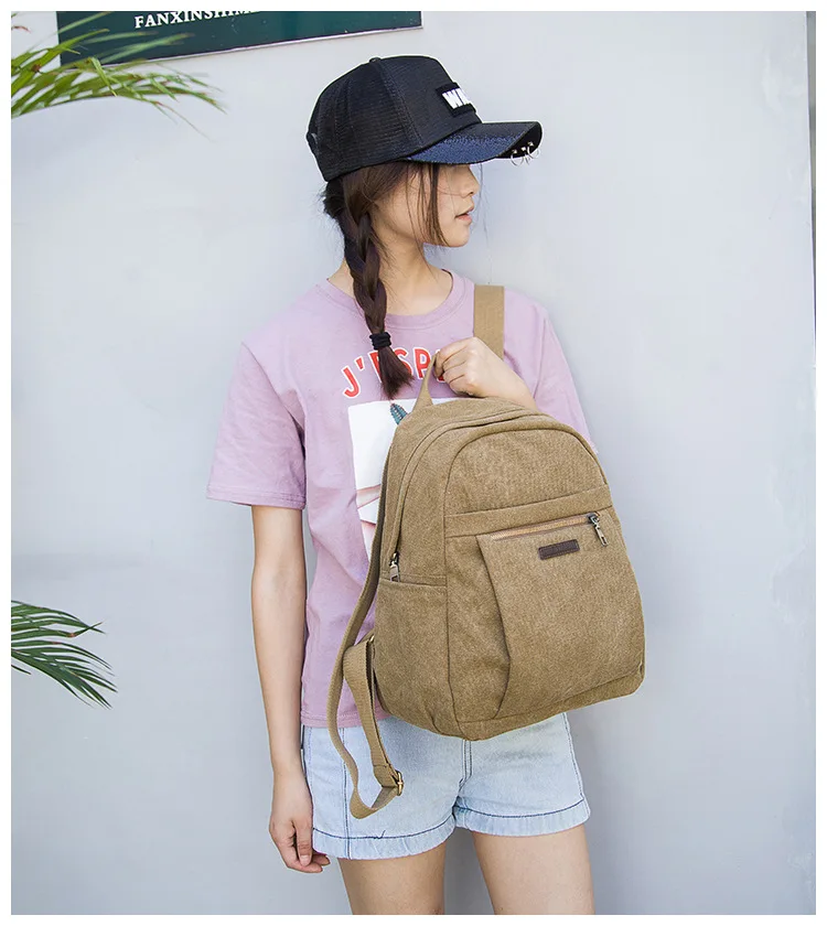 2018 известный бренд рюкзак женские рюкзаки однотонные винтажные девочки школьные сумки для девочек черный холст кожаный женский рюкзак