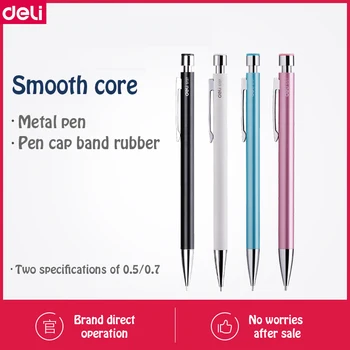 

1PCS Deli s727/ s728 Mechanical pencil Automatic pencil 0.5mm 0.7mm HB Metal case pencil random color delivery