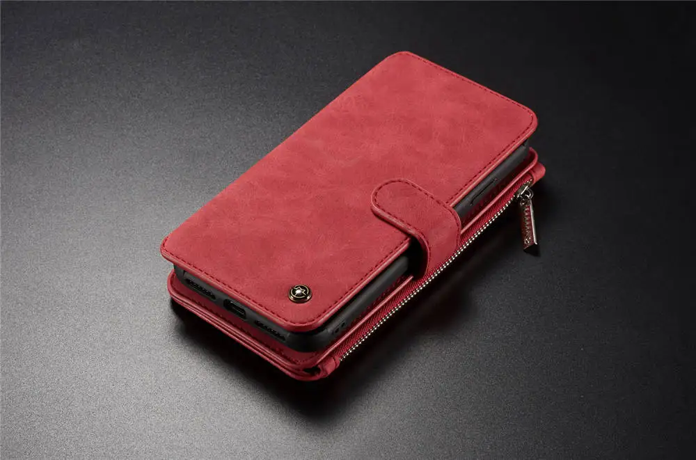 Чехол-кошелек для samsung Note 9, Магнитный съемный чехол для телефона, черный, коричневый, красный, кожаный флип-чехол для samsung Note 8, S8, S9, S7, S6