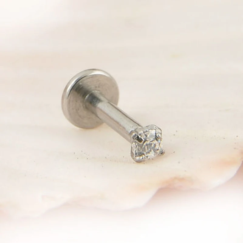 Shellhard Round Tragus Lip Ear Vintage Crystal Ear Cartilage Stud Earring For Women Men Body Piercing Jewellry 2-4mm